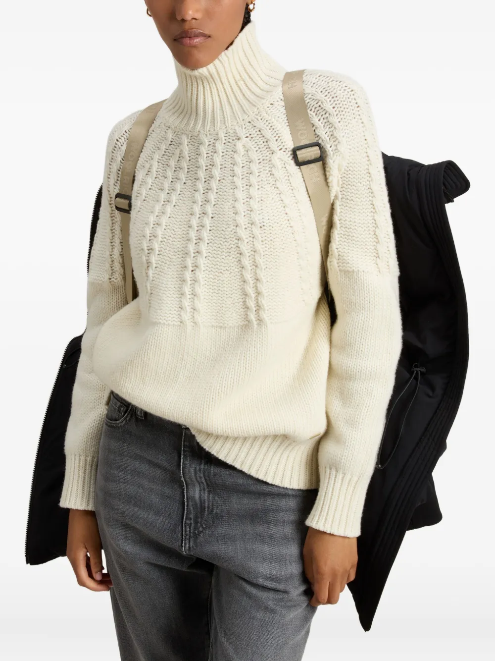 Woolrich Madison Hooded Oversized Coat In Black