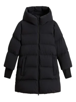 Emporio Armani フーデッド キルティングコート | ブラック | FARFETCH JP