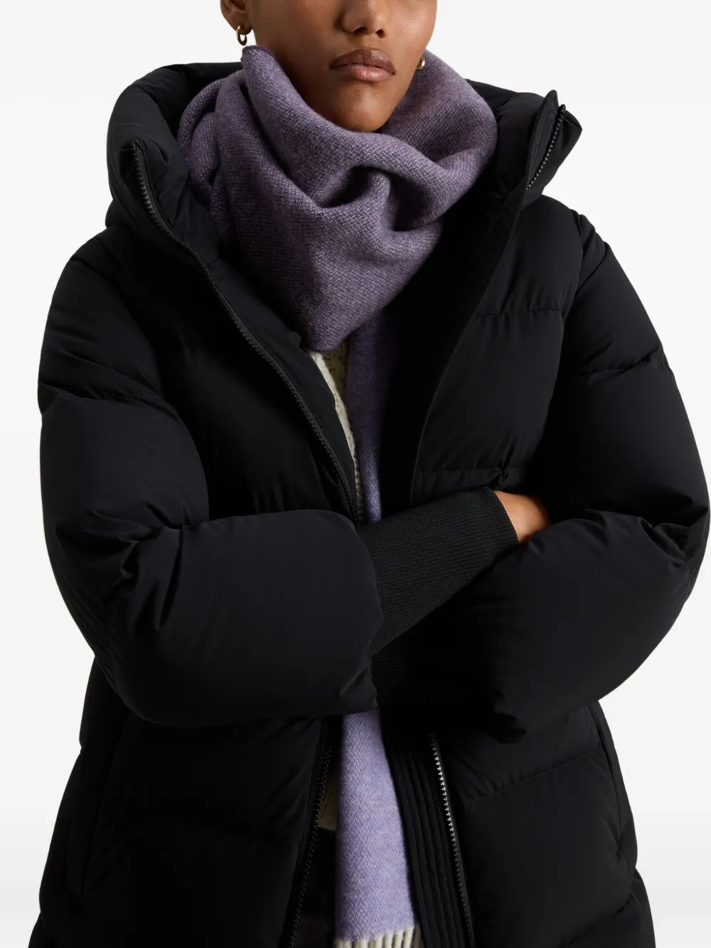 Woolrich Madison Hooded Oversized Coat In Black