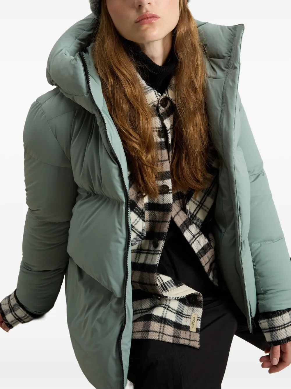 Woolrich Donsjack met capuchon Groen