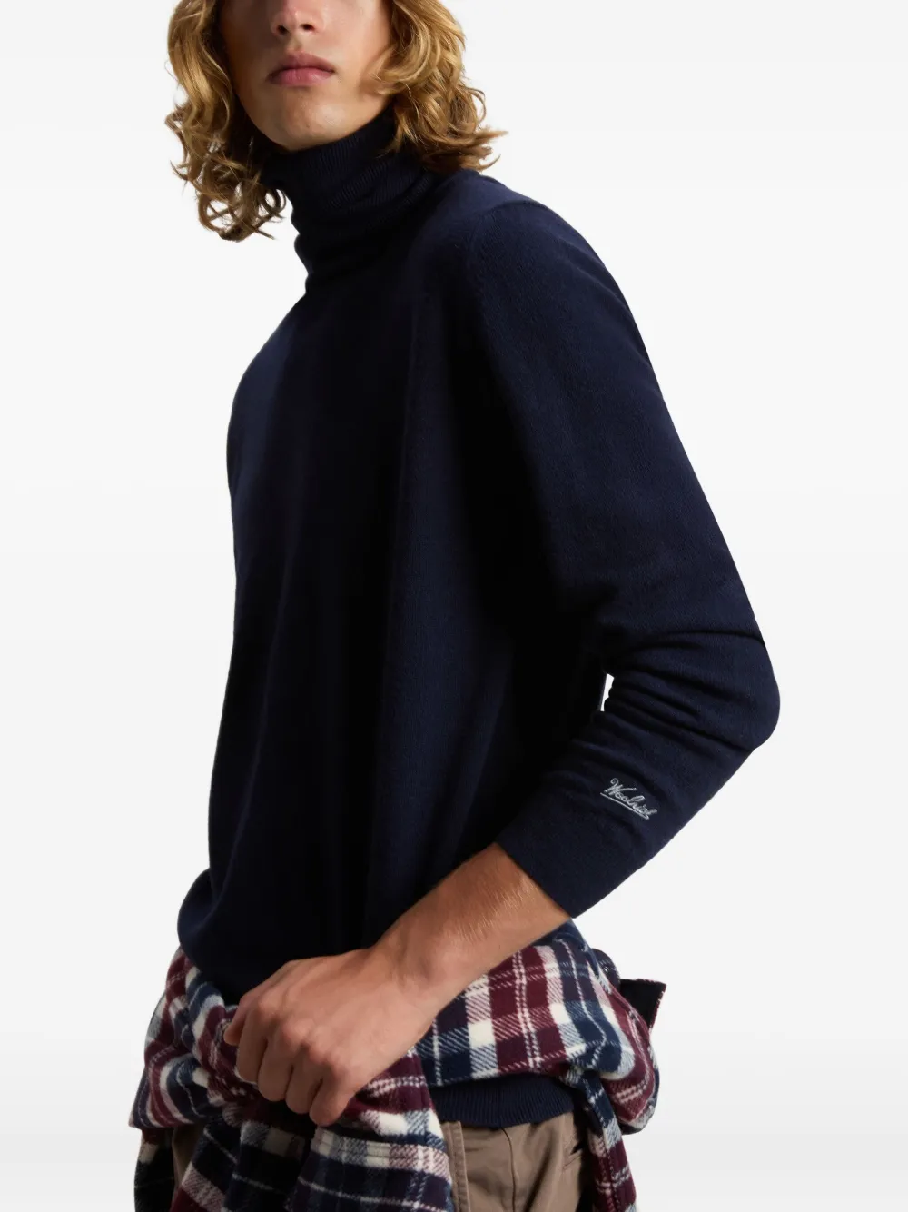 Woolrich Lambswool Turtleneck Sweater In Blue