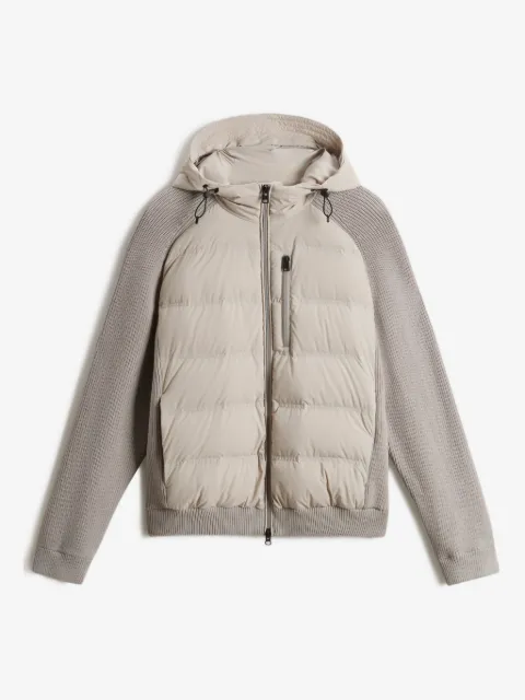 Woolrich quilted knitted-panel coat