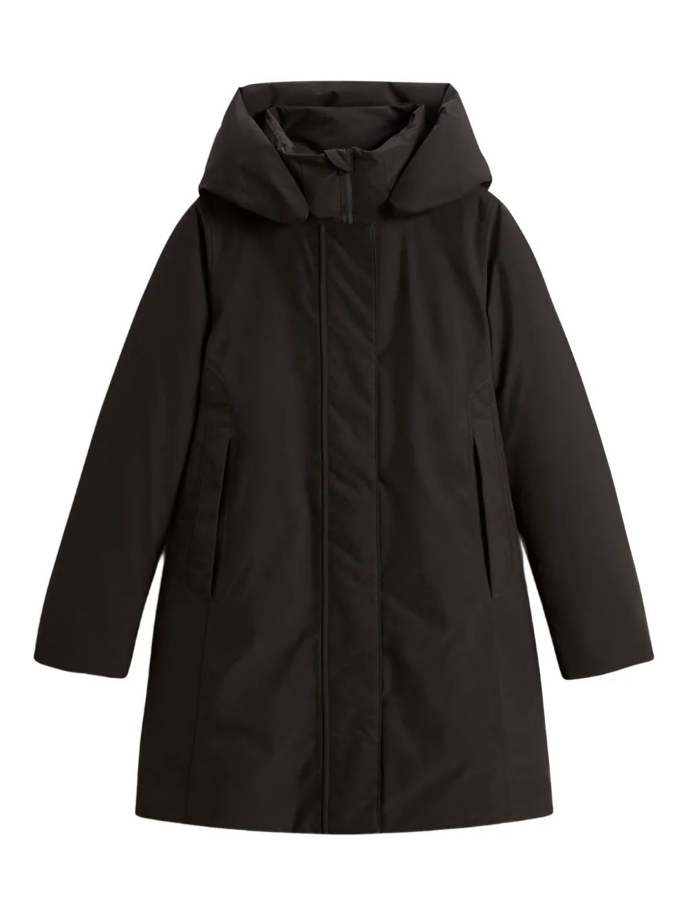Woolrich Hooded Parka Coat In Black