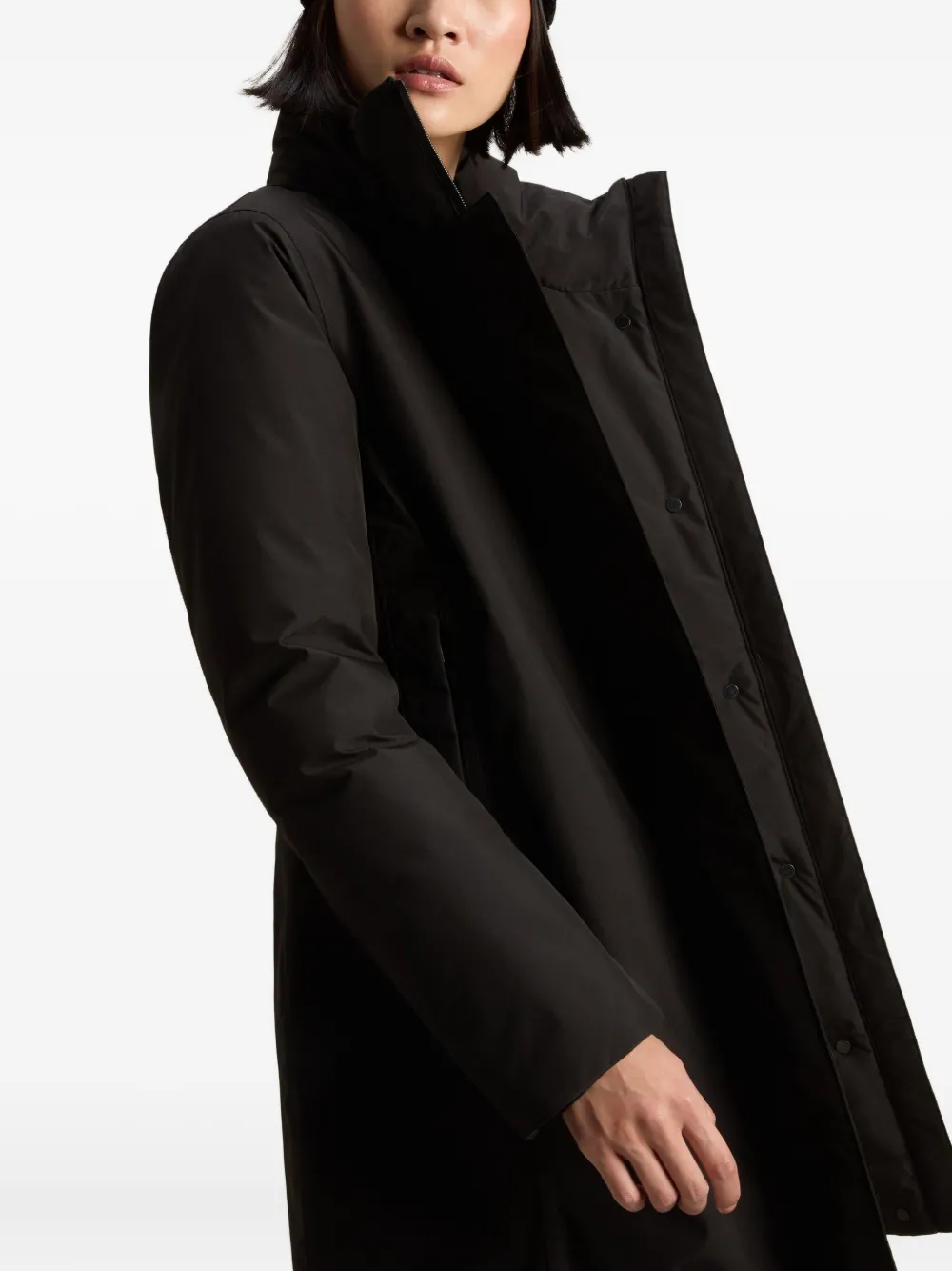 Woolrich Hooded Parka Coat In Black