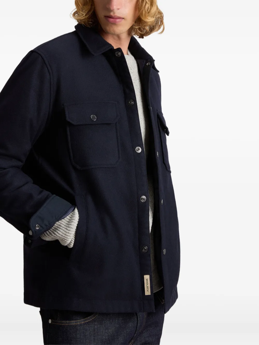 Woolrich Alaskan Buttoned Overshirt In Blue
