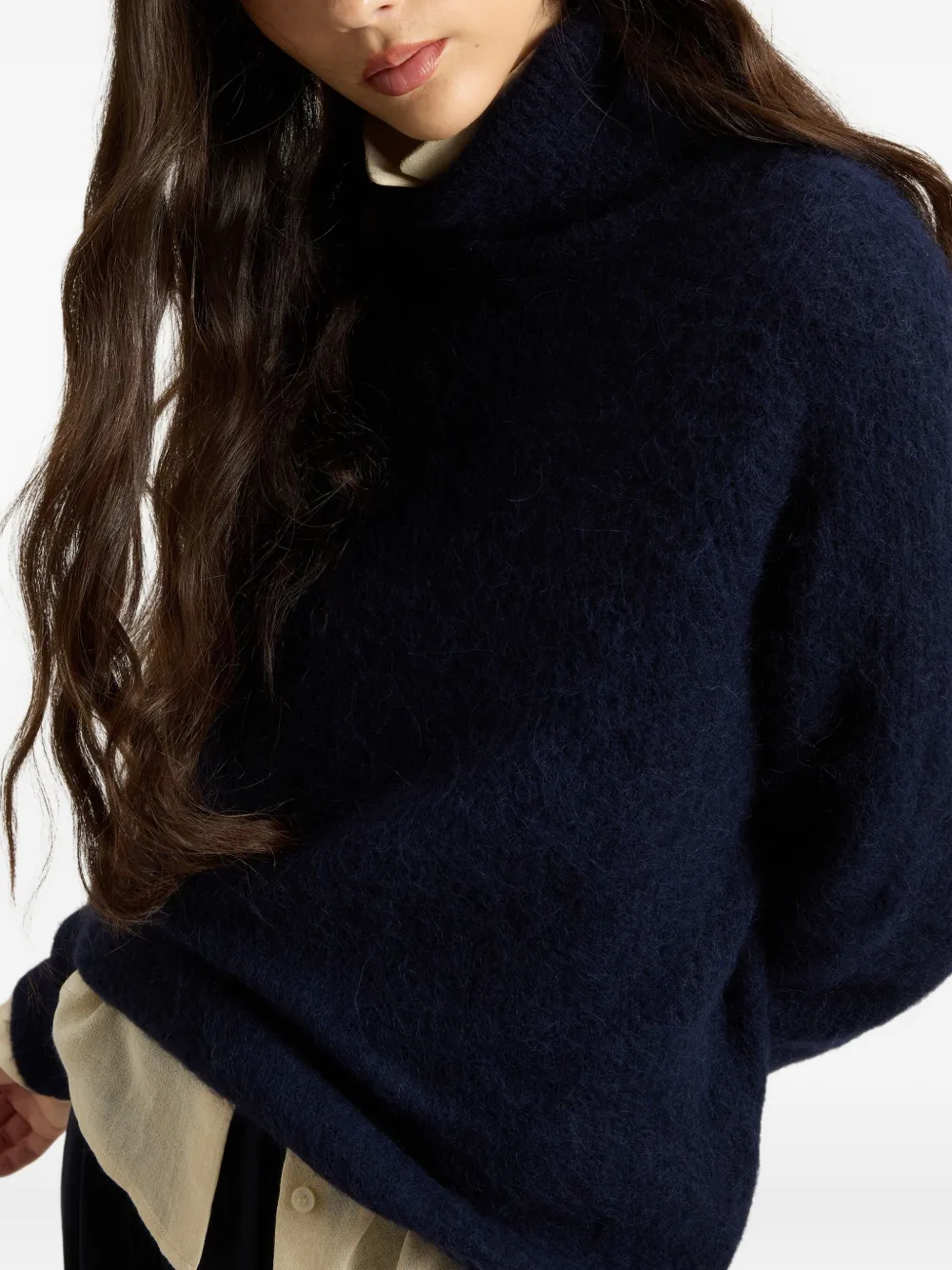 Woolrich Soft Alpaca Turtleneck In Blue