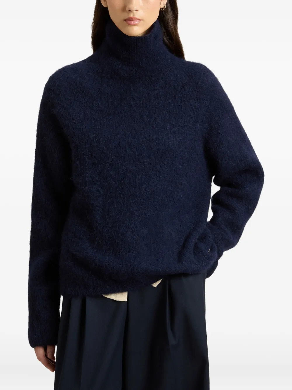 Woolrich Soft Alpaca Turtleneck In Blue