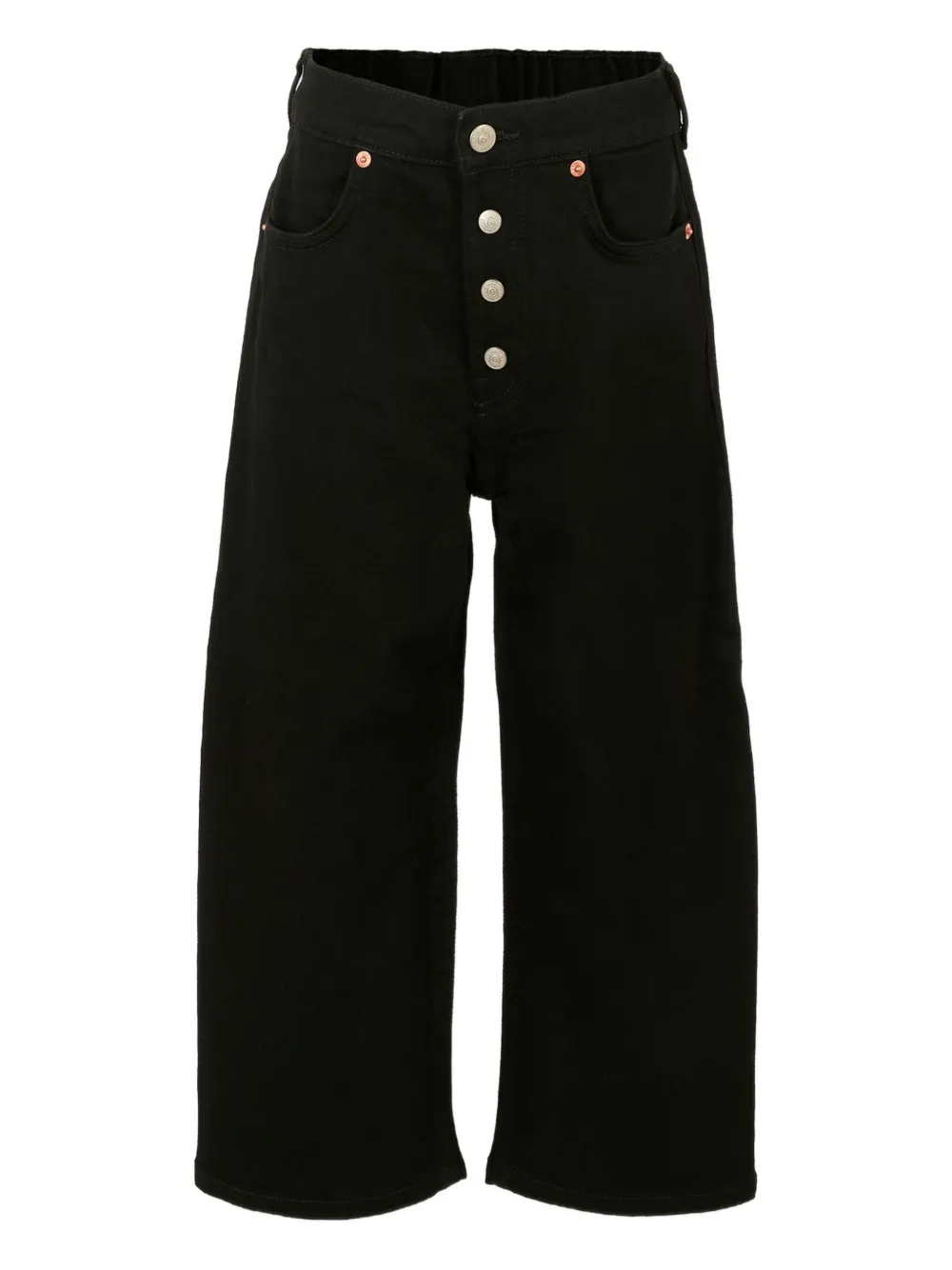 MM6 Maison Margiela Kids button-fly denim jeans Zwart