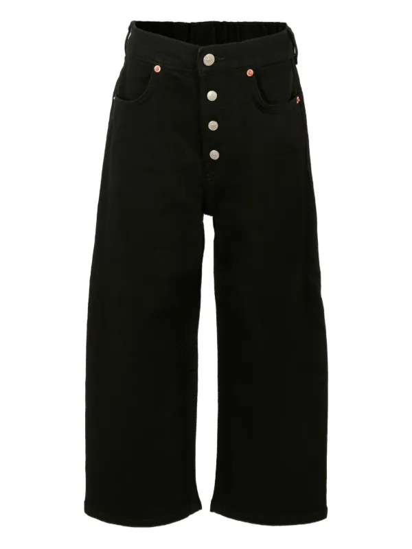 MM6 Maison Margiela Kids ボタンフライ ジーンズ | ブラック MM6 Maison Margiela Kids ボタンフライ ジーンズ | ブラック