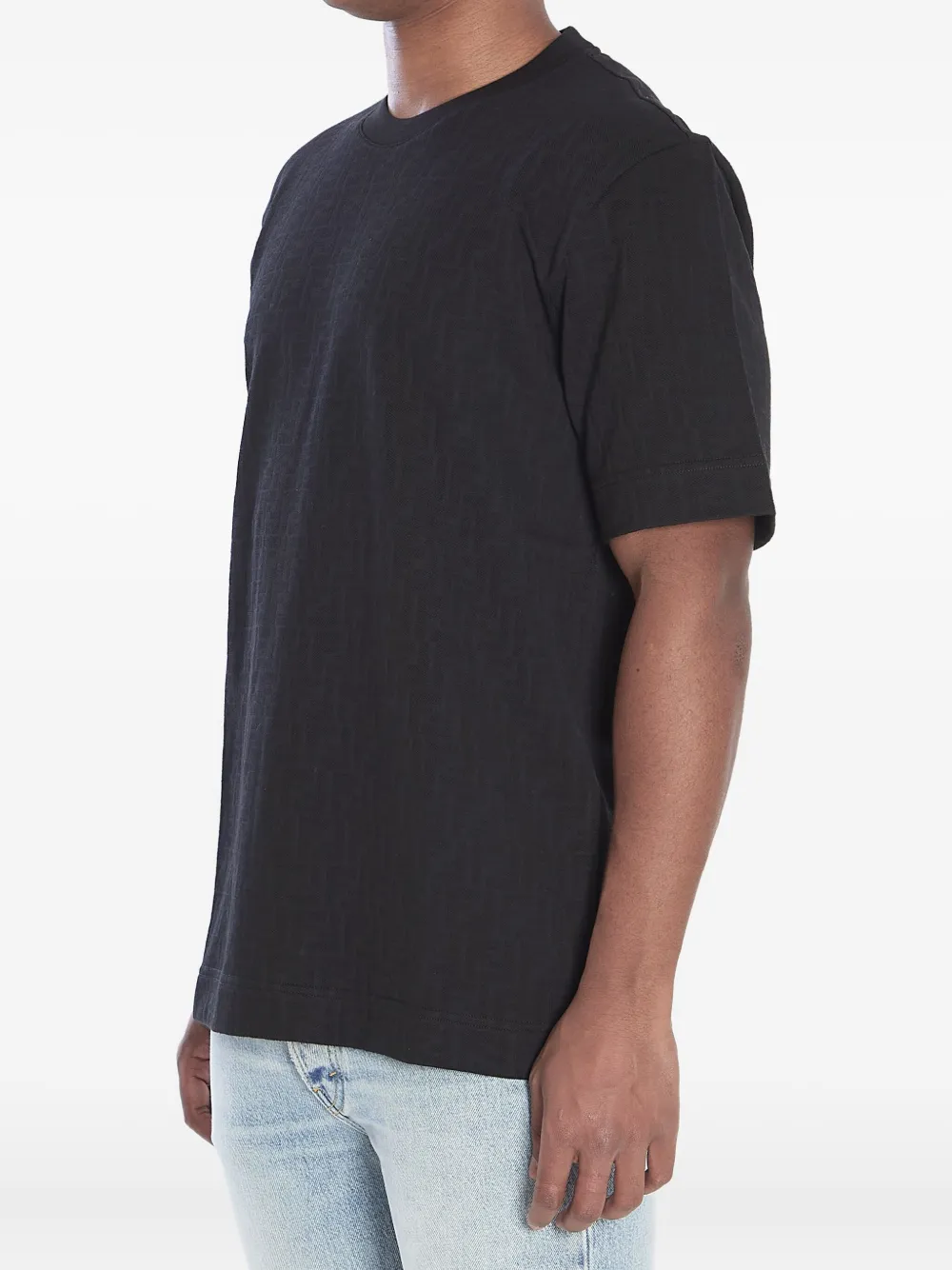 FENDI FF-monogram cotton T-shirt - Zwart