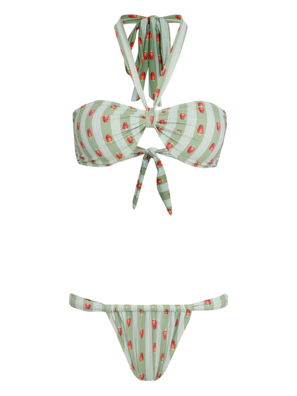 Brigitte strawberry-print bikini Groen