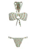 Brigitte strawberry-print bikini - Green