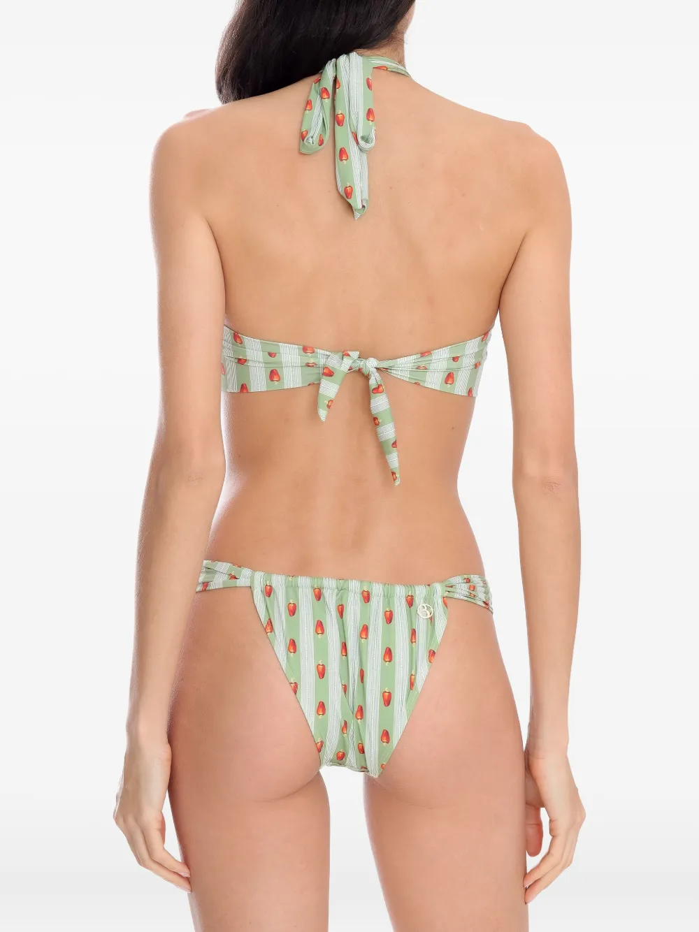 Brigitte strawberry-print bikini Groen
