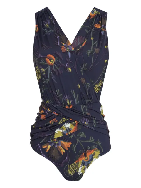 Brigitte floral-print open-back swimsuit