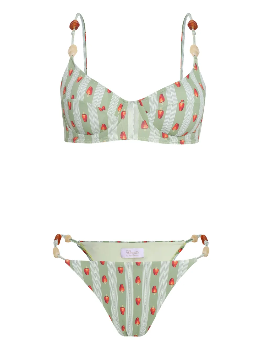 Brigitte Eva strawberry-print bikini Groen