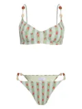 Brigitte Eva strawberry-print bikini - Green