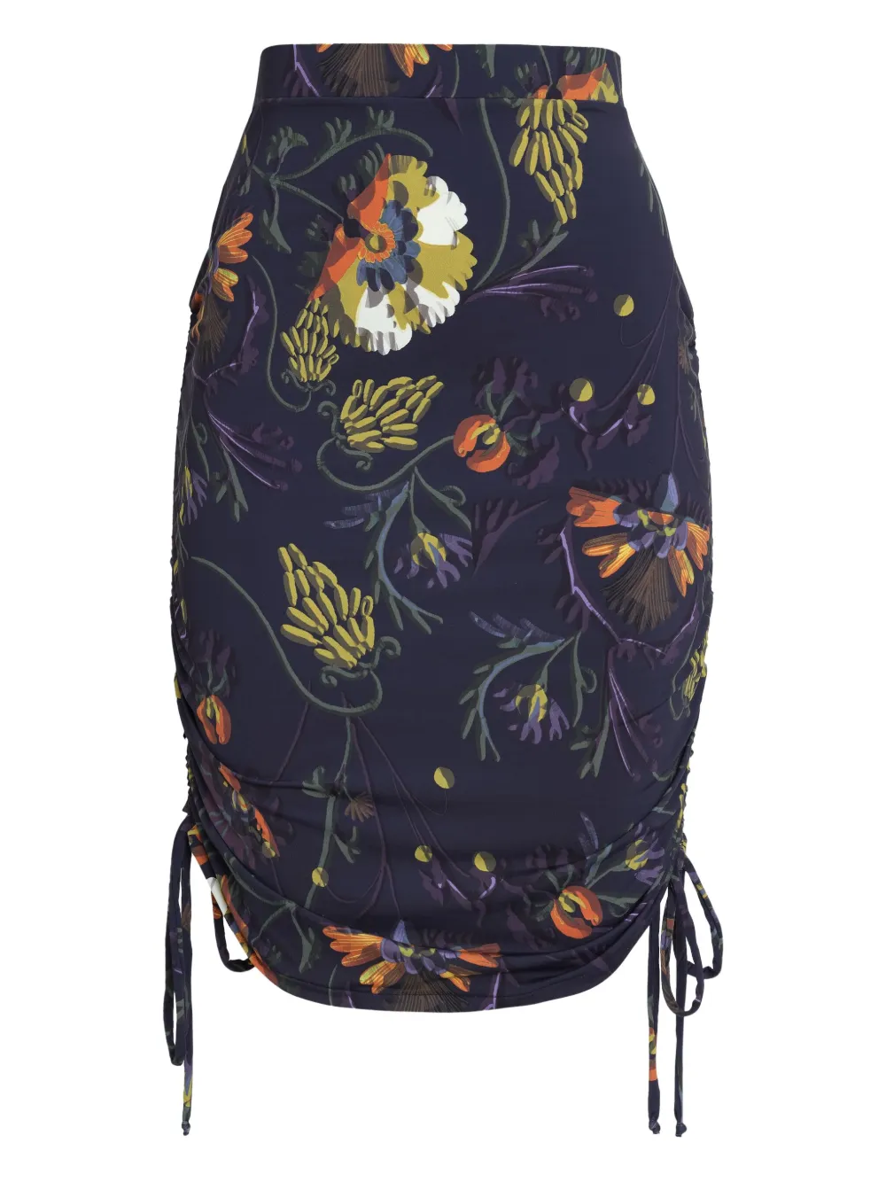 Brigitte Mari floral drawstring skirt Zwart