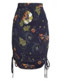 Brigitte Mari floral drawstring skirt - Black