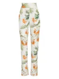 Brigitte floral-print pleated trousers - White