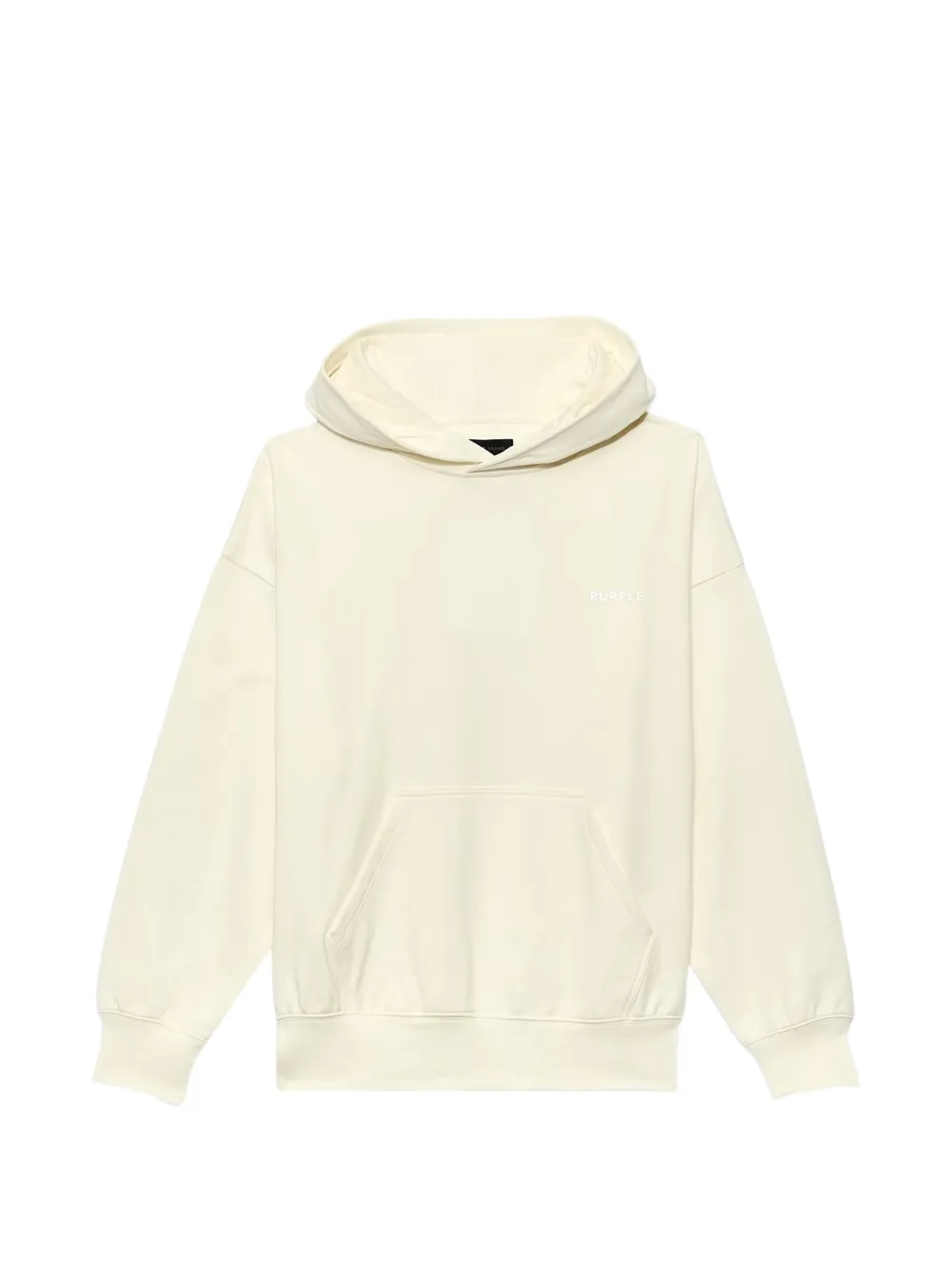 Purple Brand logo-print cotton hoodie - Bianco