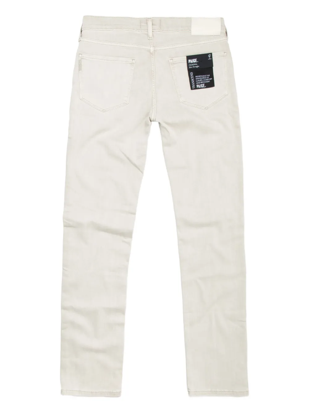 PAIGE back-patch straight-leg jeans - Wit
