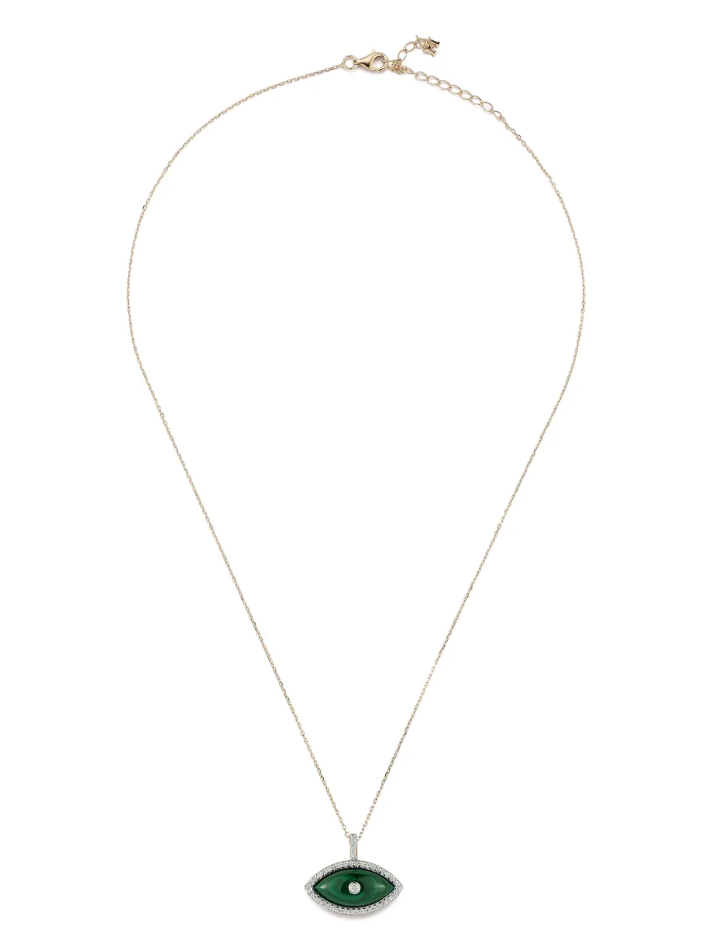 14kt gold Eye Malachite necklace