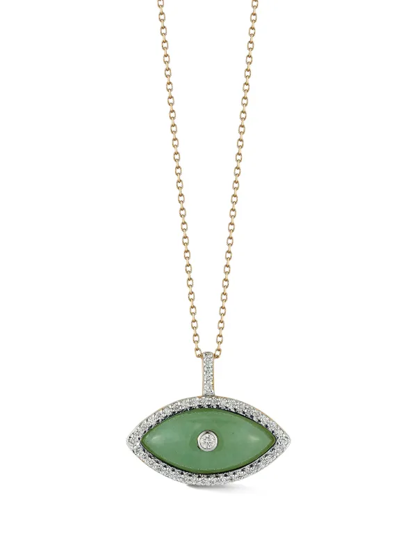 Mateo Eve Jade Diamond Necklace in Green