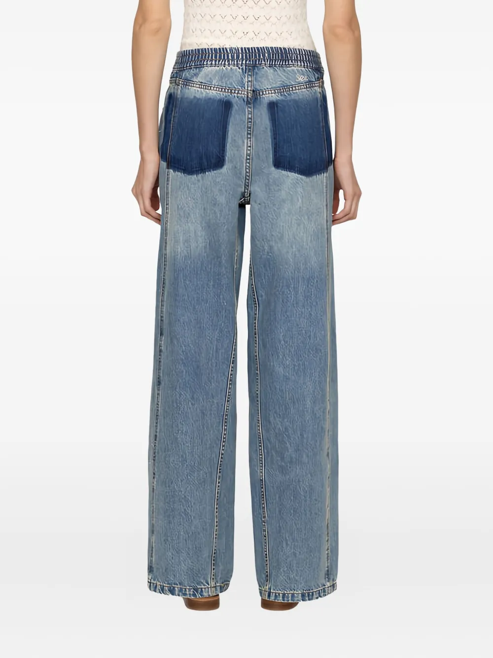 Sea Kara jeans met kralen en bloemen Blauw