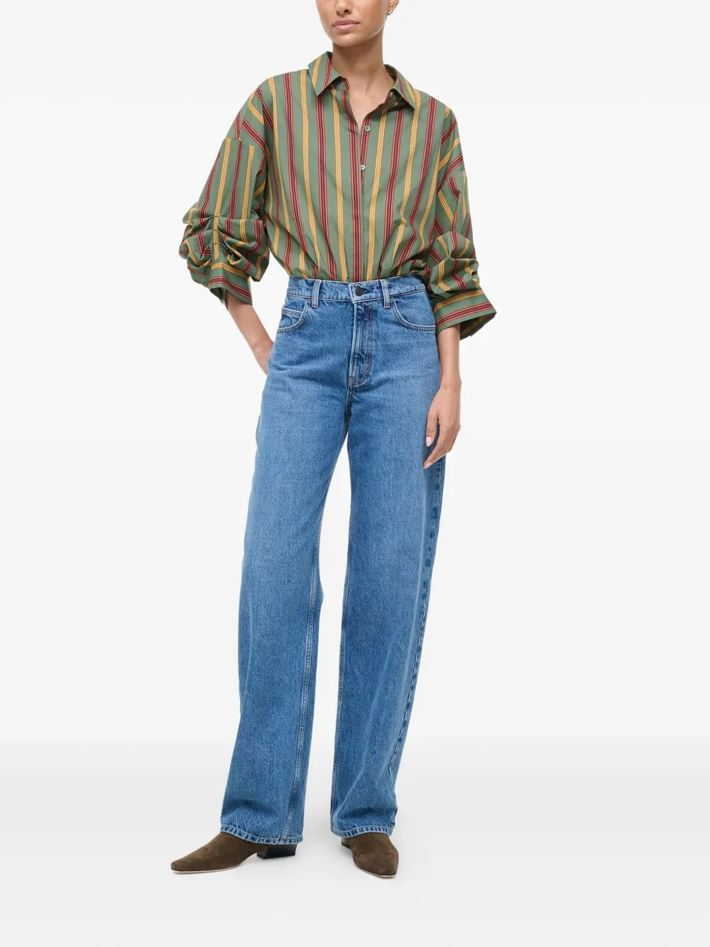 Staud Traverses Stripe-pattern Body In Green