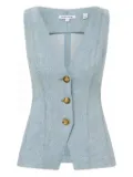 Veronica Beard Avalia button-fastening denim waistcoat - Blue
