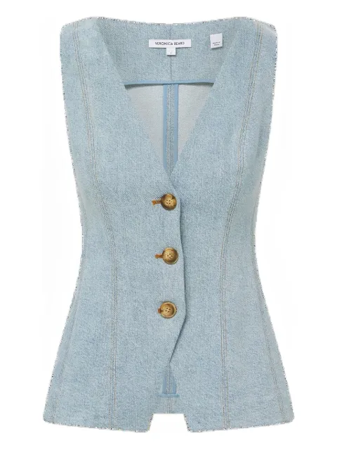 Veronica Beard Avalia button-fastening denim waistcoat