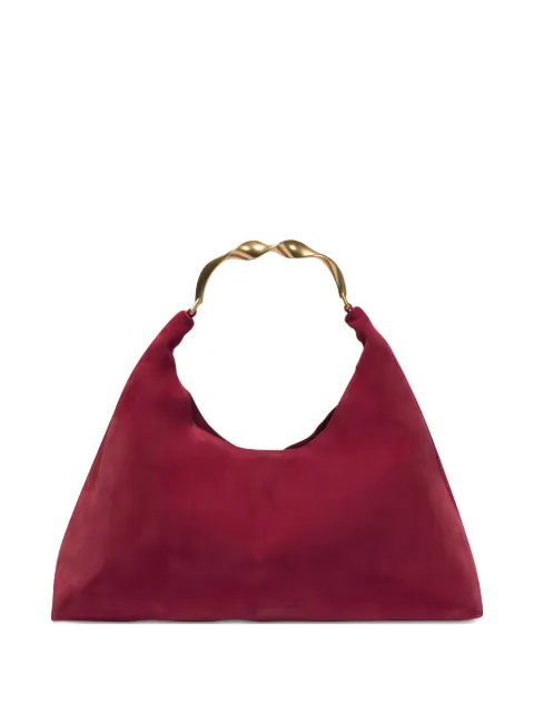 Simkhai Nixi twisted-handle suede shoulder bag