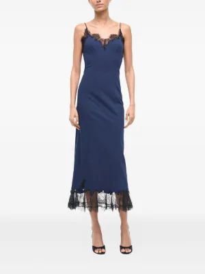 STAUD Trinity lace-insert Maxi Dress | Brown | FARFETCH STAUD Trinity lace-insert Maxi Dress | Brown | FARFETCH
