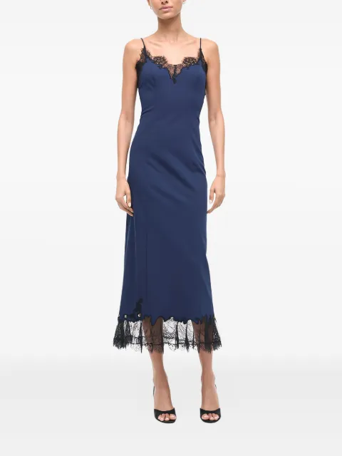 STAUD Nadia lace-trim midi dress
