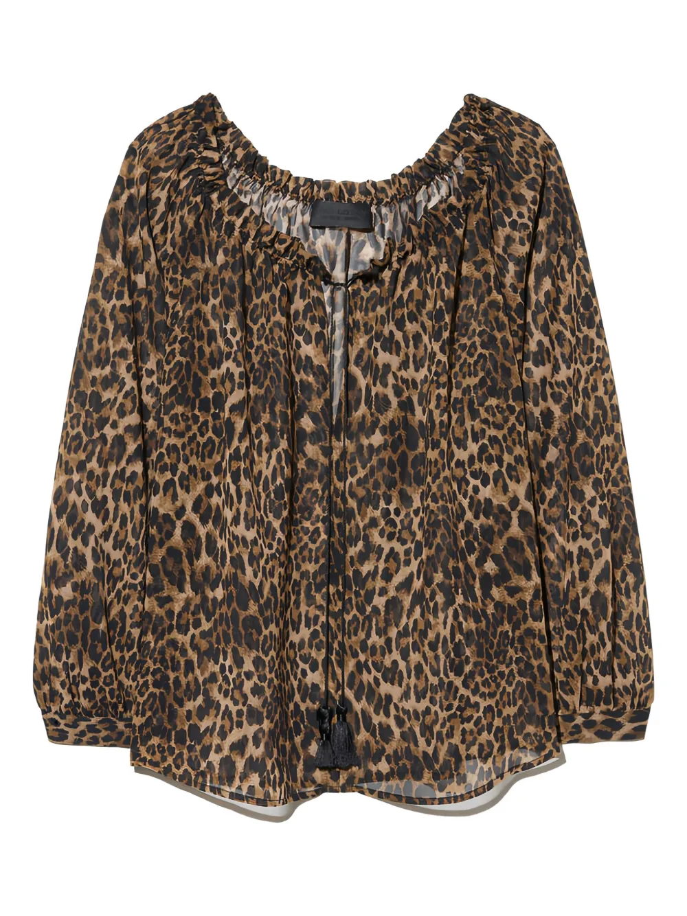 Nili Lotan leopard-print tassel blouse | Brown | Image 1