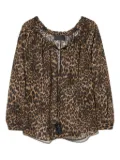 Nili Lotan leopard-print tassel blouse - Brown