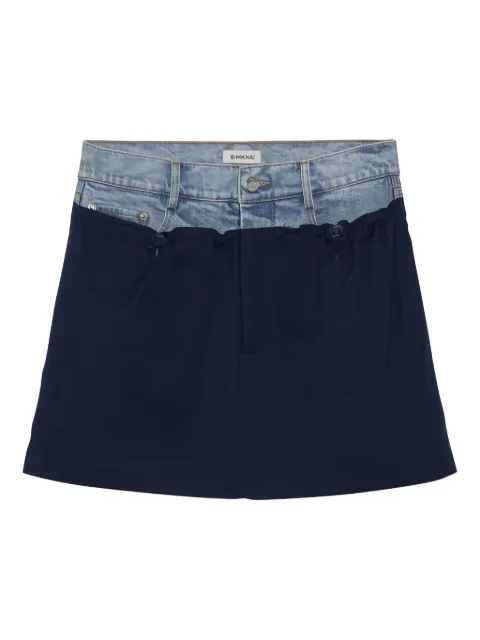 Simkhai Hampton denim-panelled mini skirt