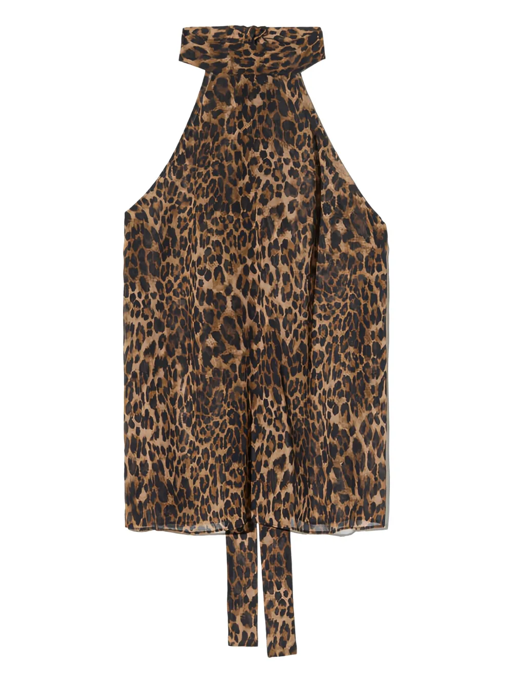Nili Lotan halterneck leopard-print top | Brown | Image 1