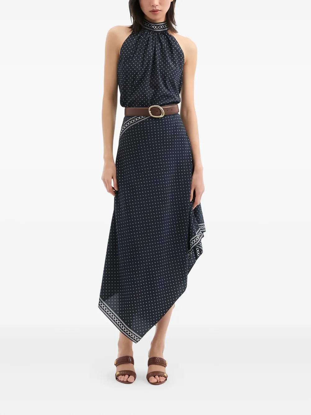 Veronica Beard Asymmetrische rok met stippen - Blauw