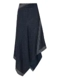 Veronica Beard polka-dot asymmetric skirt - Blue