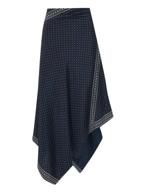 Veronica Beard polka-dot asymmetric skirt