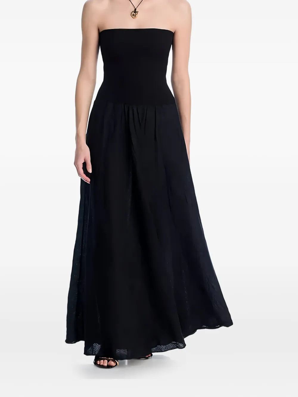 Johanna Ortiz Linen-cotton Blend Maxi A-line Skirt In Black