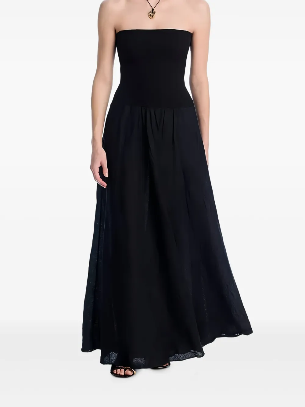 Johanna Ortiz linen-cotton blend maxi A-line skirt | Black | Image 1