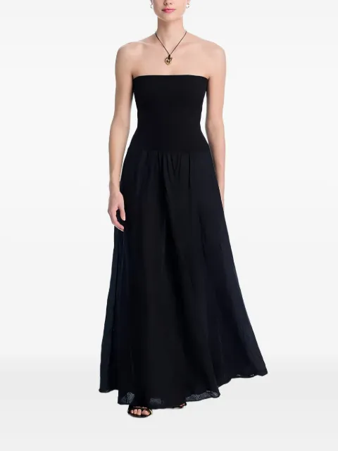 Johanna Ortiz linen-cotton blend maxi A-line skirt