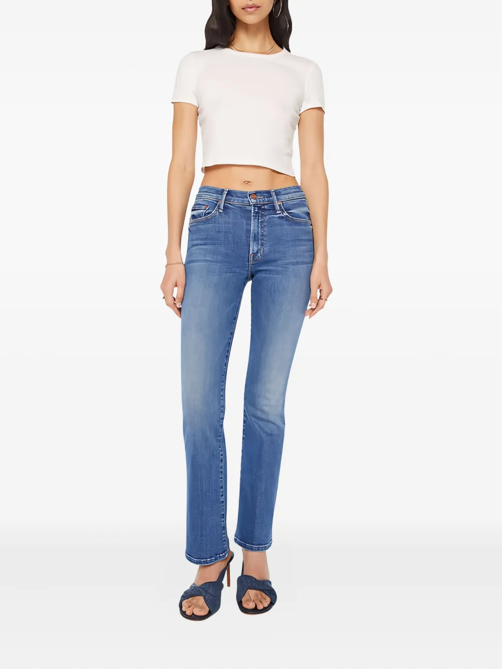 Mother The Outside Skimp Jeans In Blue
