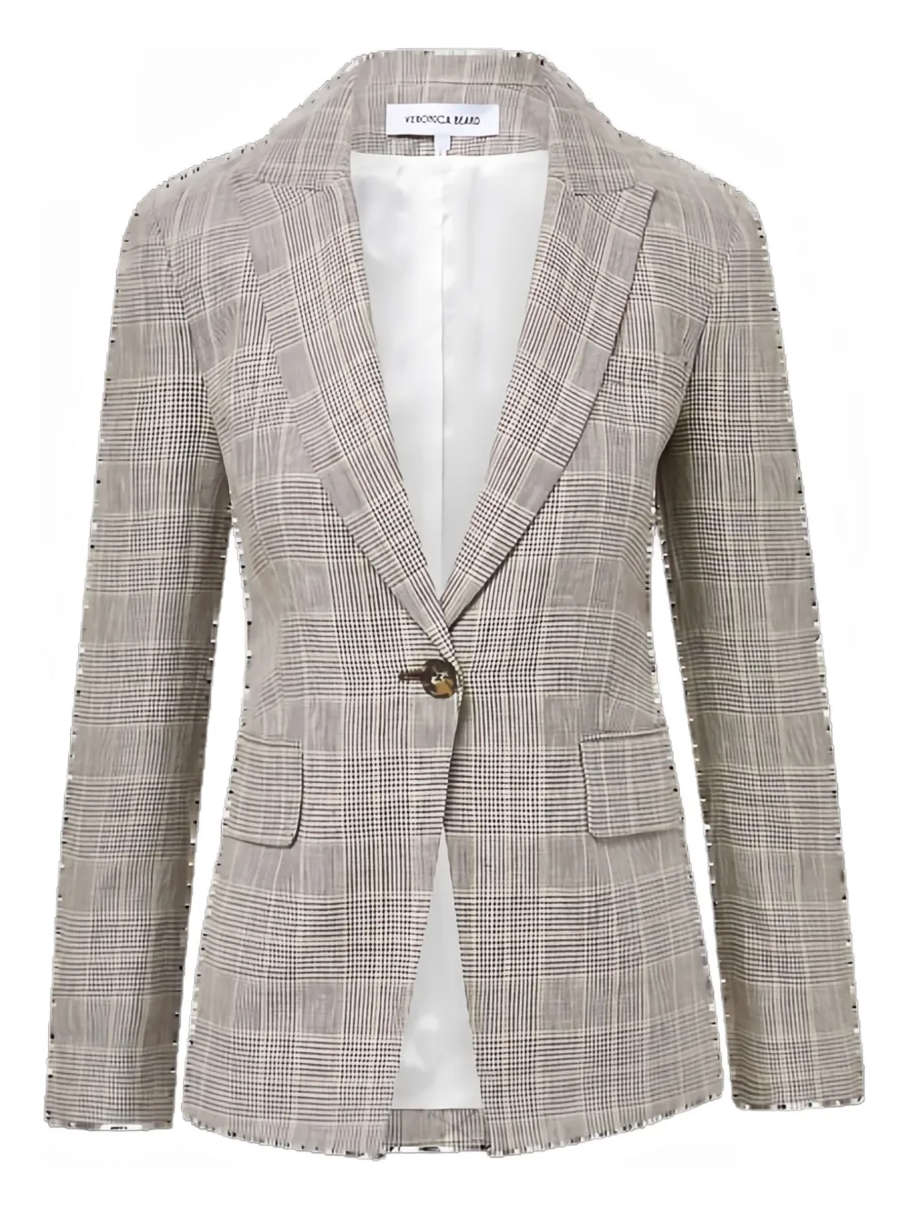 Veronica Beard Obie Dickey Plaid-pattern Single-breasted Blazer In Gray