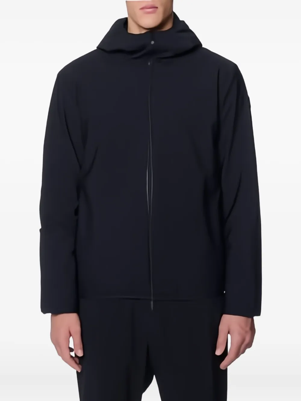 Moncler zip-front hooded jacket Zwart