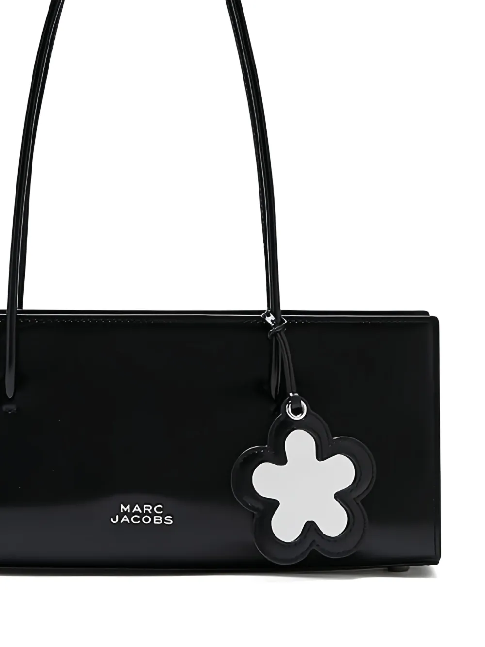 Marc Jacobs Schoudertas met bloemenbedel - Zwart