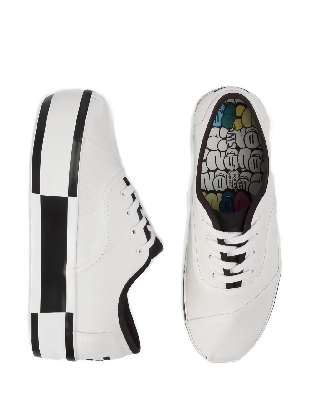 Toms Cordones Boardwalk White/Black sneakers - Wit