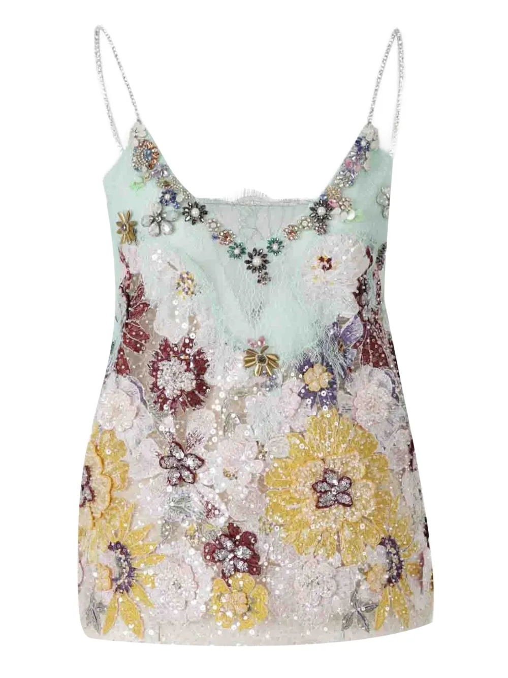 Costarellos Top in pizzo con paillettes - Toni neutri